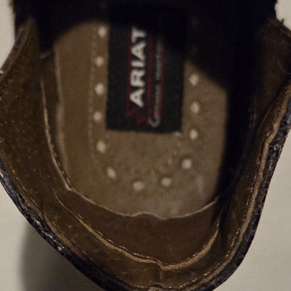 New $209 Ariat Chimayo Roughout Brown Suede Ankle Boots Aztec Hazel Dixon 7.5 - Picture 3 of 12